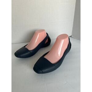 Crocs Sloane Ballet Flats Blue Square Toe Comfort Rubber Casual Shoes Size 8